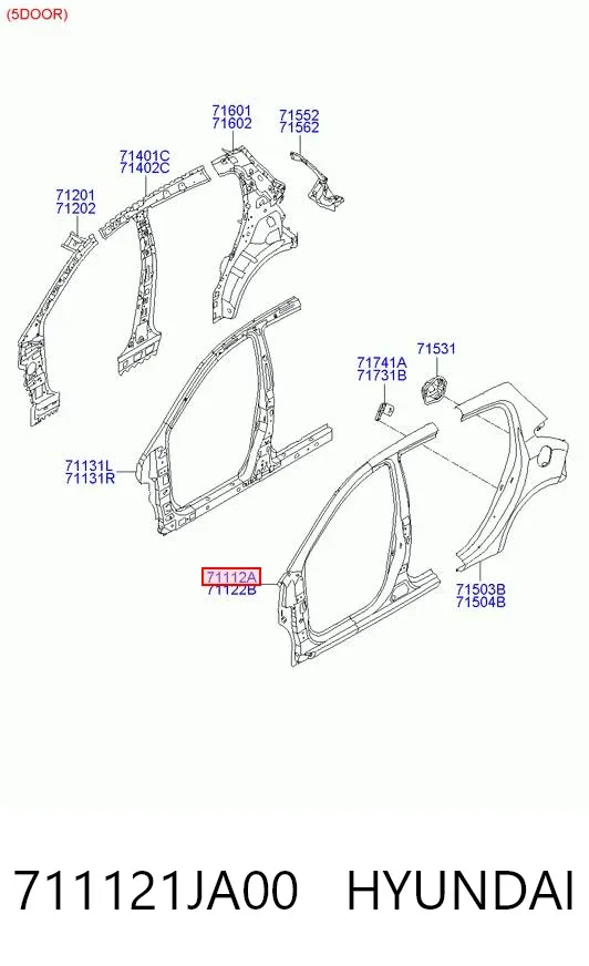 Боковина кузова левая 711121JA00 Hyundai/Kia