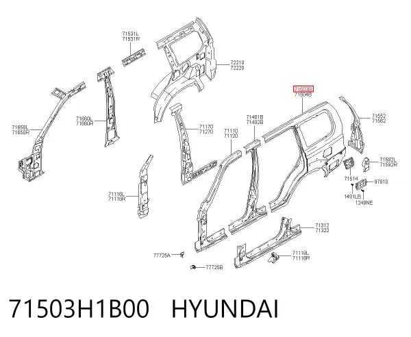 Крыло заднее левое 71503H1B00 Hyundai/Kia