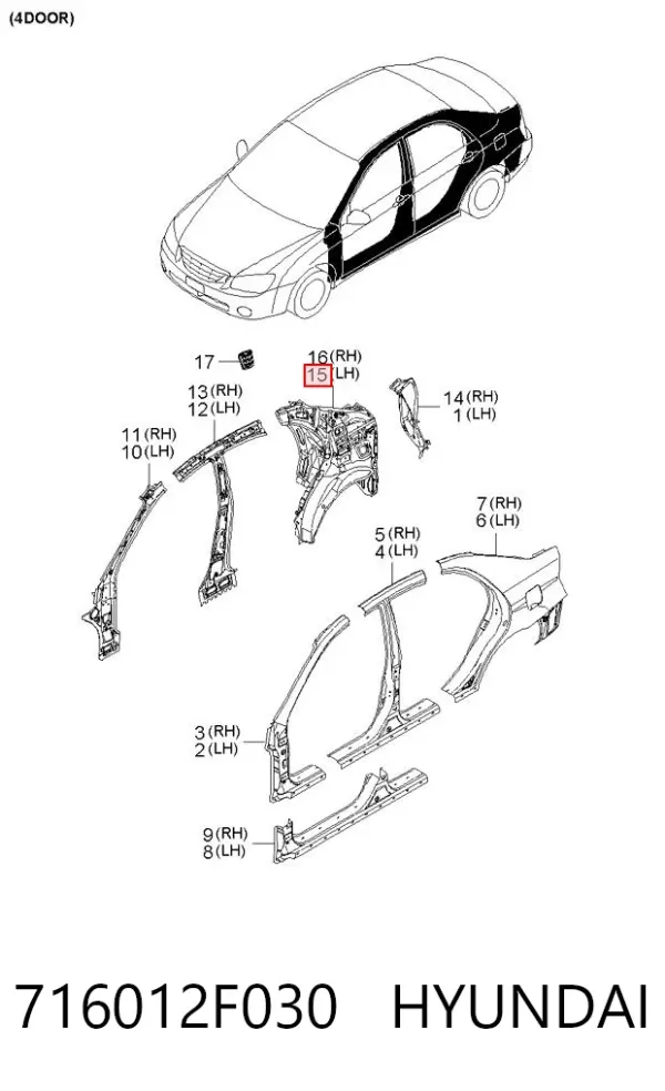  716012F030 Hyundai/Kia