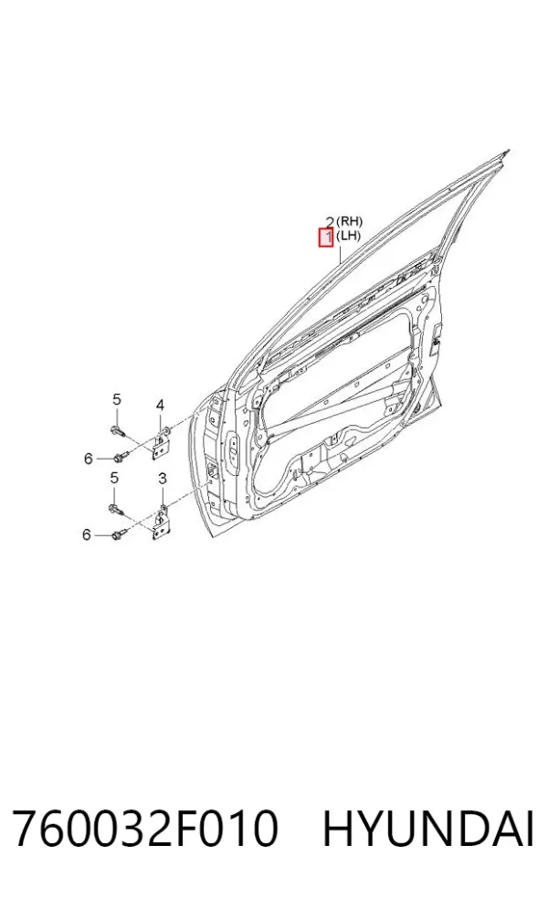 Дверь передняя левая 760032F010 Hyundai/Kia