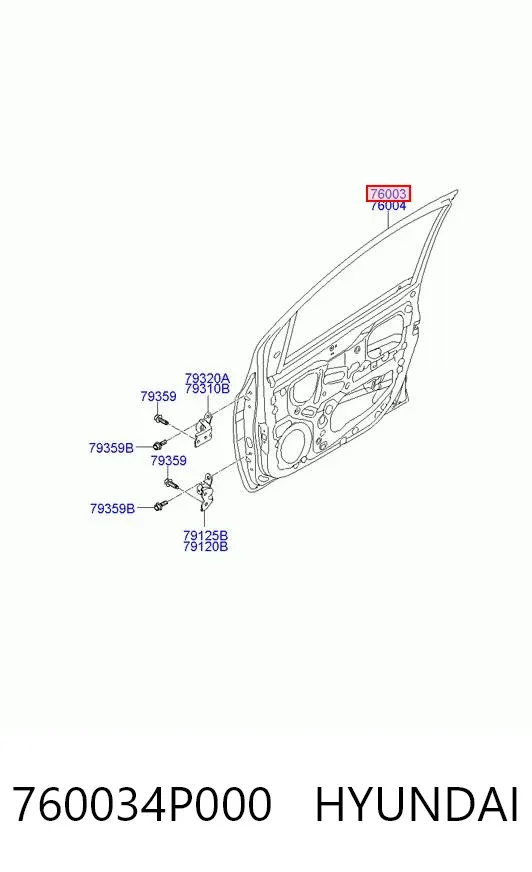 Дверь передняя левая 760034P000 Hyundai/Kia