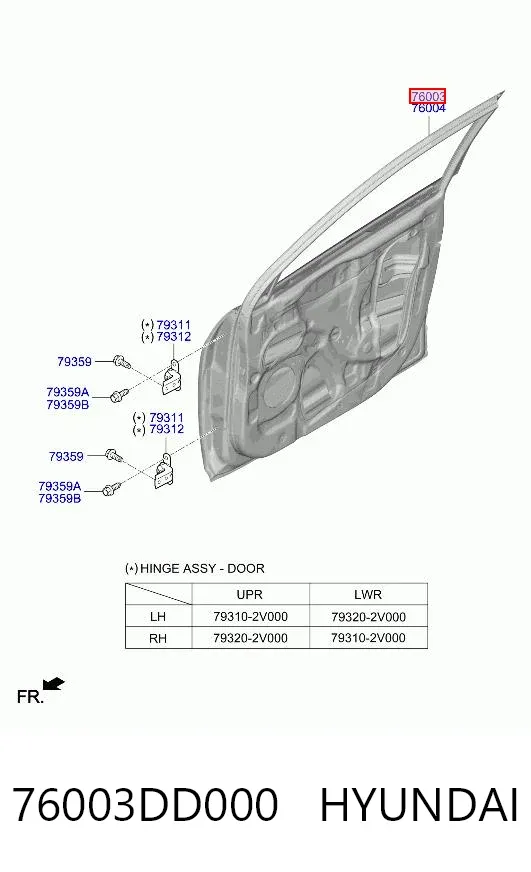 Дверь передняя левая 76003DD000 Hyundai/Kia