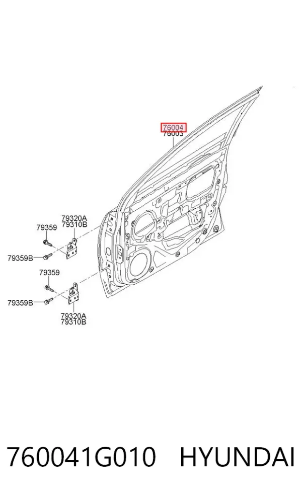 Дверь передняя правая 760041G010 Hyundai/Kia