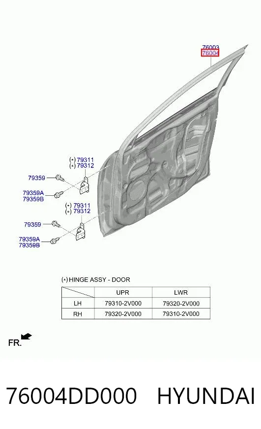 Дверь передняя правая 76004DD000 Hyundai/Kia