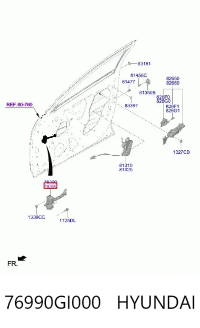 Ограничитель открывания двери передний правый HYUNDAI 76990GI000