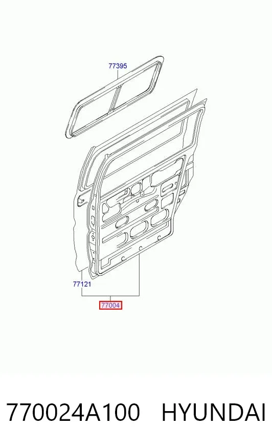 Дверь задняя правая 770024A100 Hyundai/Kia
