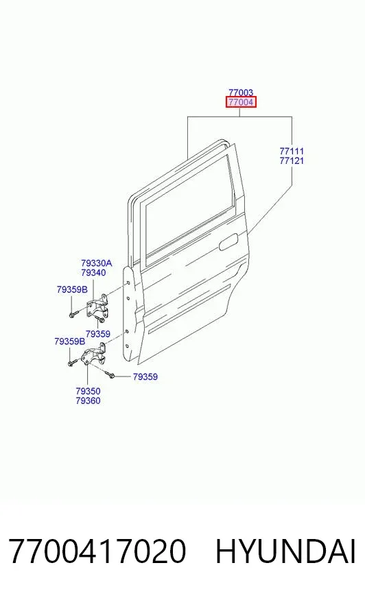 Дверь задняя правая 7700417020 Hyundai/Kia