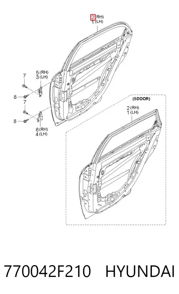 Дверь задняя правая 770042F210 Hyundai/Kia