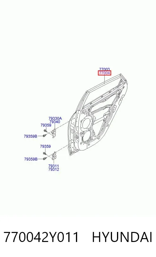 Дверь задняя правая 770042Y011 Hyundai/Kia