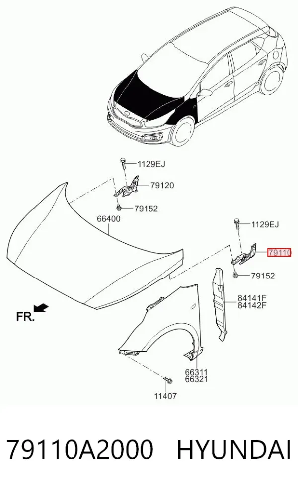 Петля капота левая 79110A2000 Hyundai/Kia