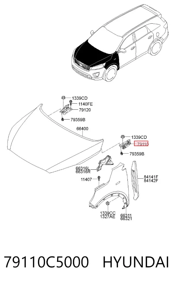 Петля капота левая 79110C5000 Hyundai/Kia