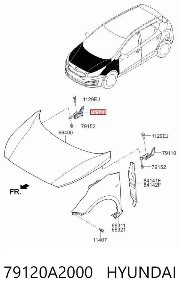 Петля капота правая 79120A2000 Hyundai/Kia