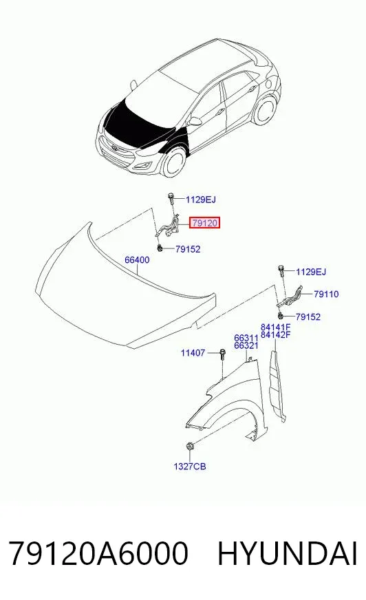 Петля капота правая 79120A6000 Hyundai/Kia