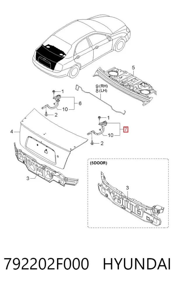 Петля крышки багажника 792202F000 Hyundai/Kia