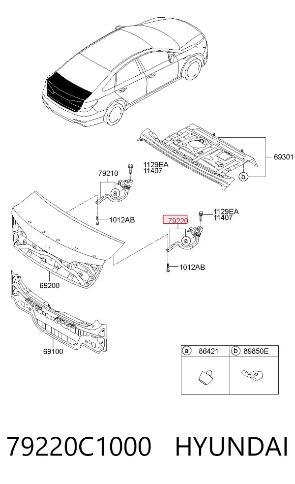Петля крышки багажника 79220C1000 Hyundai/Kia