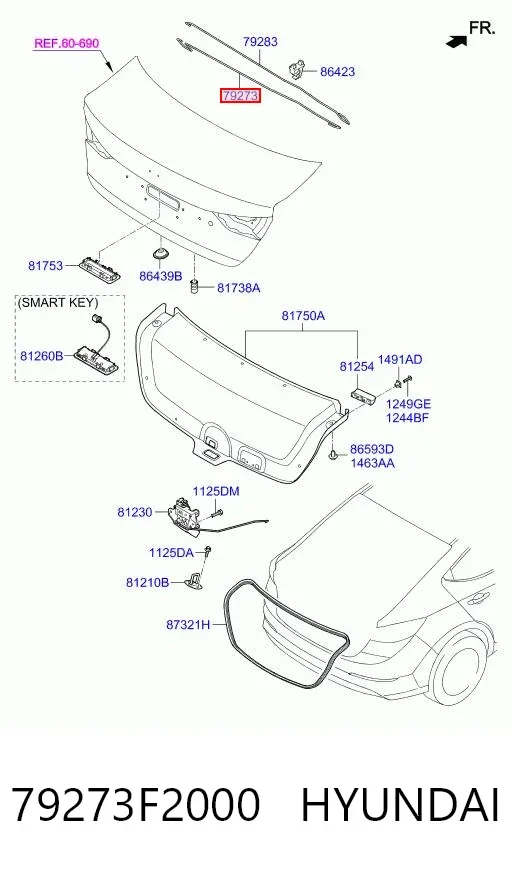Амортизатор багажника 79273F2000 Hyundai/Kia