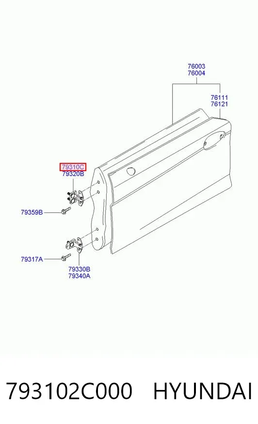 Петля двери передней левой 793102C000 Hyundai/Kia