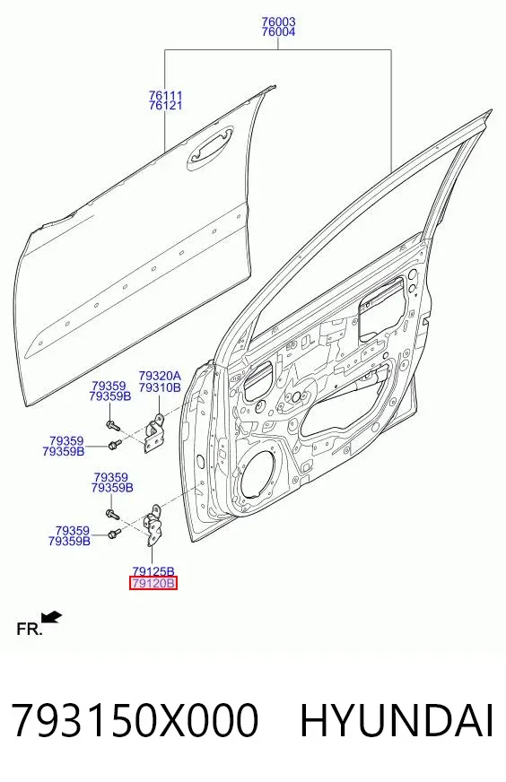 Петля двери передней левой 793150X000 Hyundai/Kia