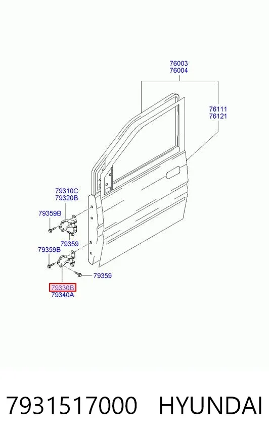 Петля двери передней левой 7931517000 Hyundai/Kia