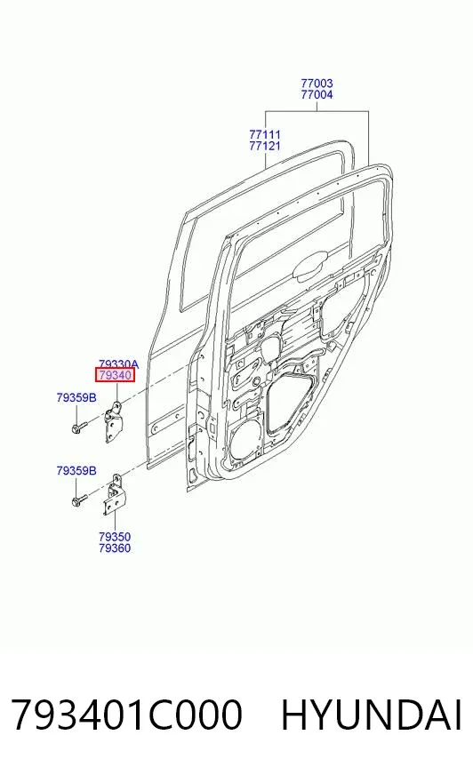 Петля двери задней правой 793401C000 Hyundai/Kia