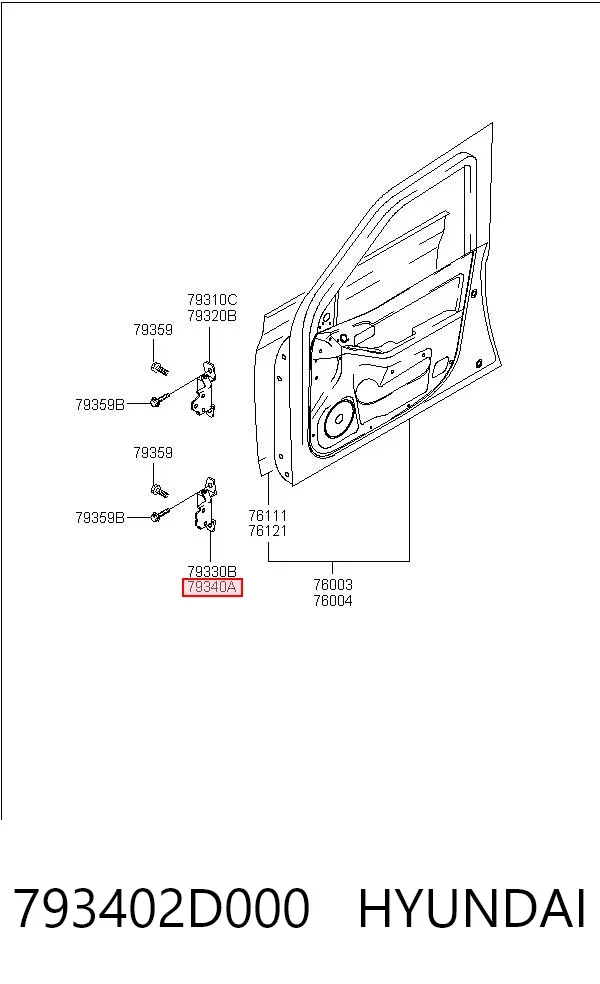 Петля двери передней правой 793402D000 Hyundai/Kia
