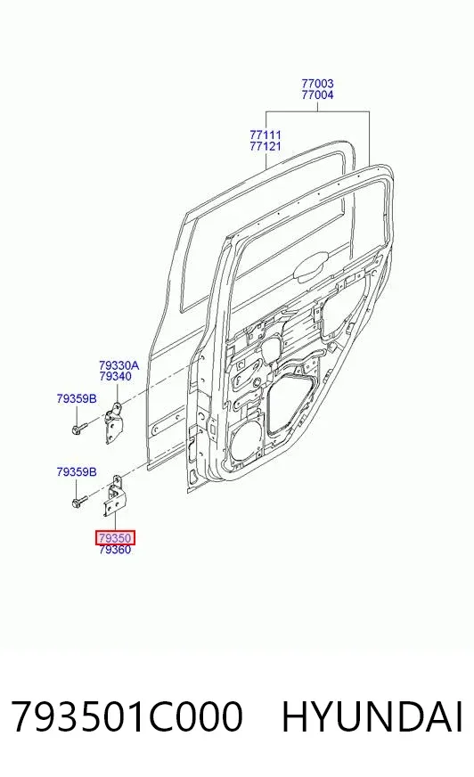Петля двери задней левой 793501C000 Hyundai/Kia