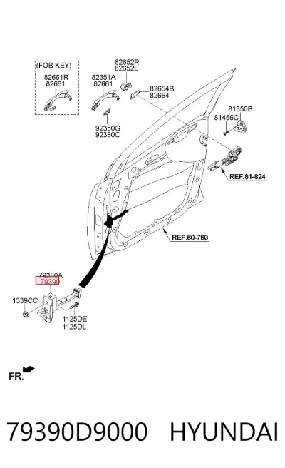 Ограничитель открывания двери передний правый HYUNDAI 79390D9000