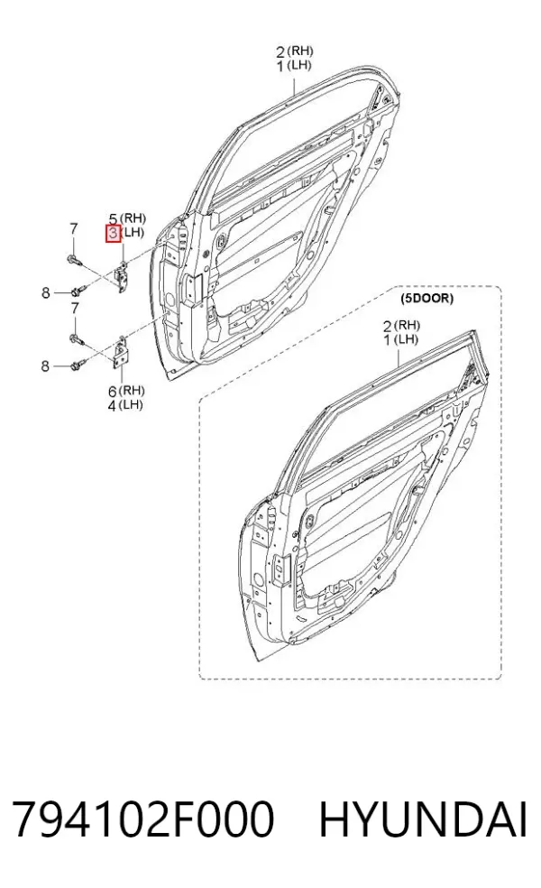 Петля двери задней левой 794102F000 Hyundai/Kia