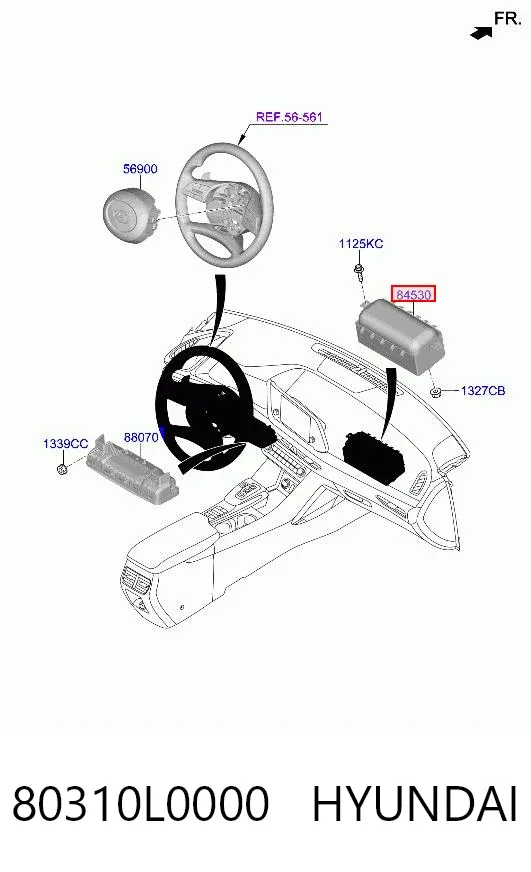 Подушка безопасности пассажира 80310L0000 Hyundai/Kia