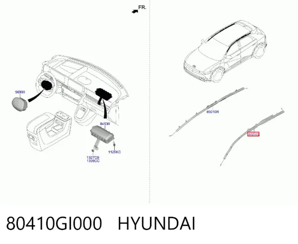 Шторка боковая, левая 80410GI000 Hyundai/Kia