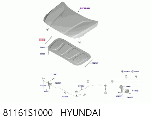 Амортизатор капота 81161S1000 Hyundai/Kia