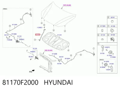 Упор капота HYUNDAI 81170F2000