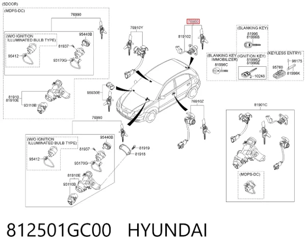  812501GC00 Hyundai/Kia
