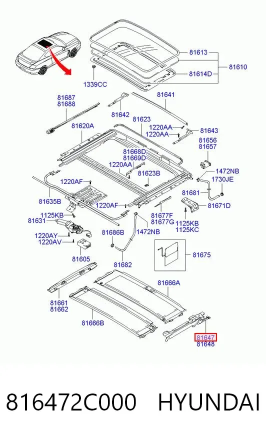  816472C000 Hyundai/Kia