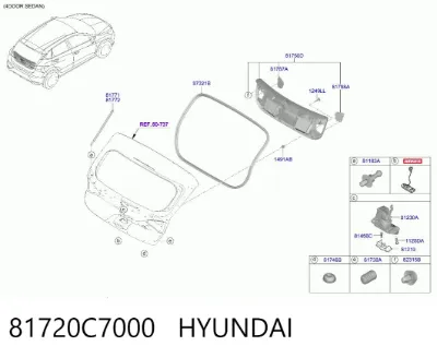 Кнопка привода замка крышки багажника (двери 3/5-й (ляды) HYUNDAI 81720C7000