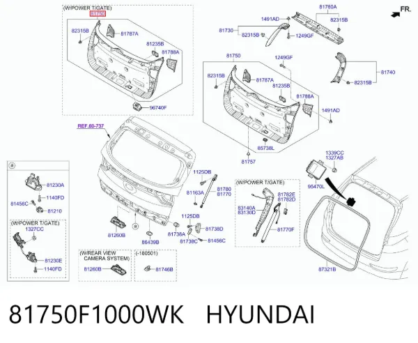 Обшивка (облицовка) крышки багажника (двери 3/5-й задней) 81750F1000WK Hyundai/Kia