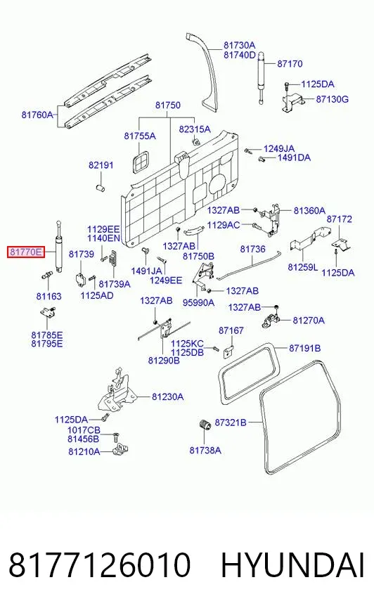 Амортизатор багажника 8177126010 Hyundai/Kia