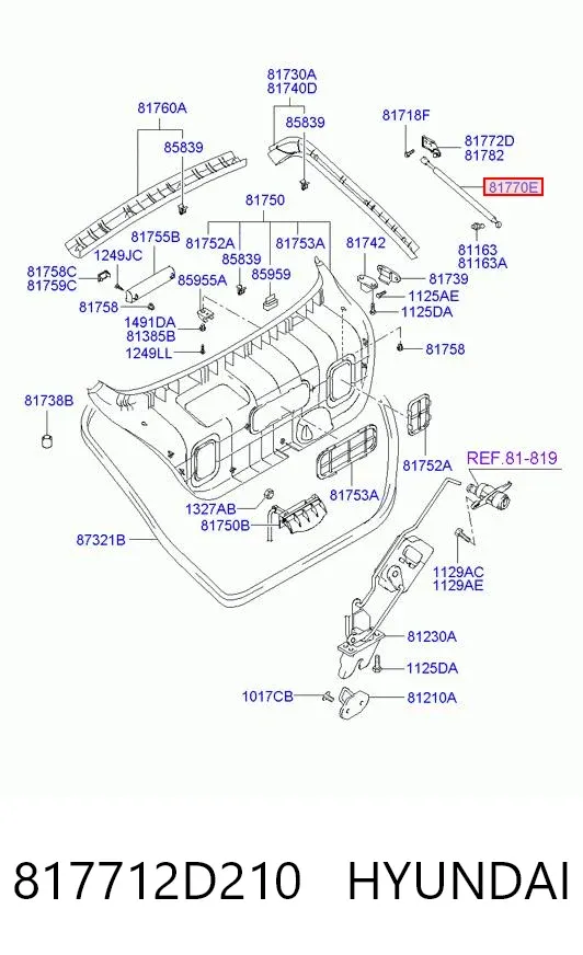 Амортизатор багажника 817712D210 Hyundai/Kia