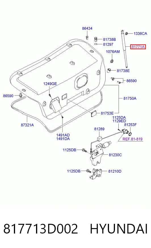 Амортизатор багажника 817713D002 Hyundai/Kia