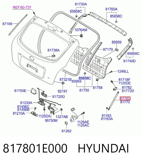 Амортизатор багажника 817801E000 Hyundai/Kia