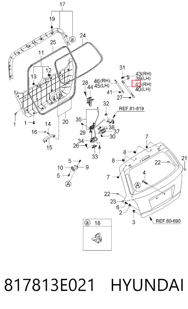 Амортизатор багажника 817813E021 Hyundai/Kia