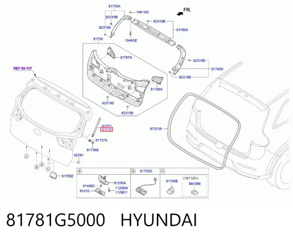 Амортизатор багажника 81781G5000 Hyundai/Kia