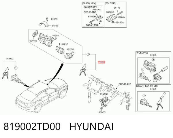 Замок зажигания 819002TD00 Hyundai/Kia