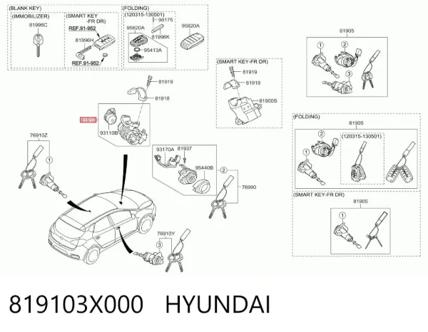 Замок зажигания 819103X000 Hyundai/Kia