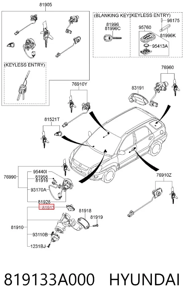  819133A000 Hyundai/Kia