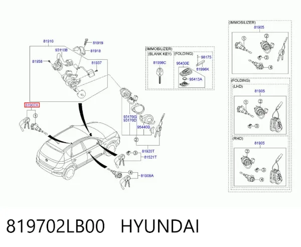  819702LB00 Hyundai/Kia