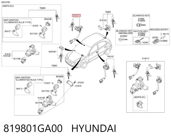  819801GA00 Hyundai/Kia
