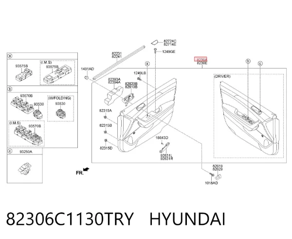 Обшивка (облицовка) внутренняя двери передней правой 82306C1130TRY Hyundai/Kia