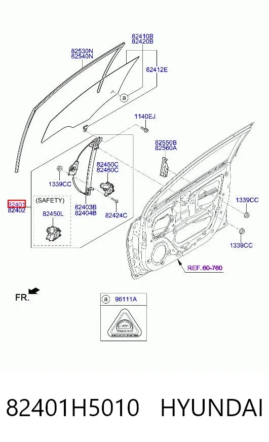 Стеклоподъемник передней левой двери 82401H5010 Hyundai/Kia