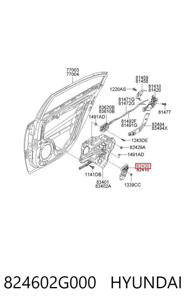 Мотор стеклоподъемника двери передней правой 824602G000 Hyundai/Kia